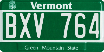 VT license plate BXV764