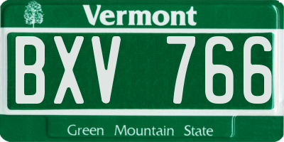 VT license plate BXV766