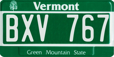 VT license plate BXV767