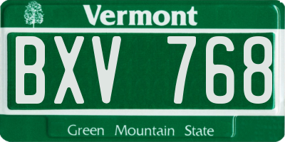VT license plate BXV768