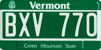 VT license plate BXV770