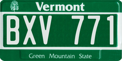 VT license plate BXV771