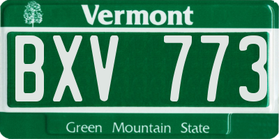 VT license plate BXV773