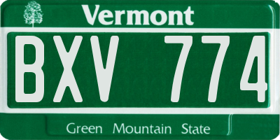VT license plate BXV774