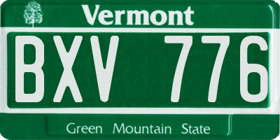VT license plate BXV776