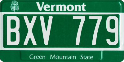 VT license plate BXV779