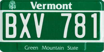 VT license plate BXV781
