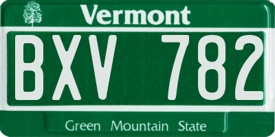 VT license plate BXV782