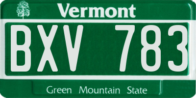 VT license plate BXV783