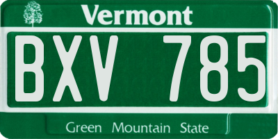 VT license plate BXV785