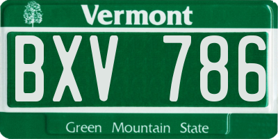 VT license plate BXV786