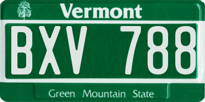 VT license plate BXV788