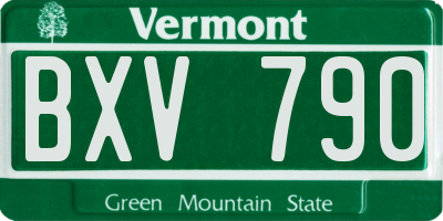 VT license plate BXV790