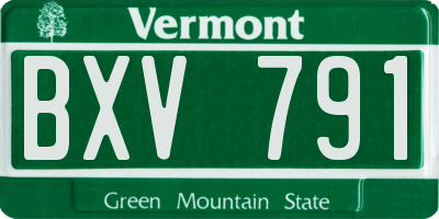 VT license plate BXV791