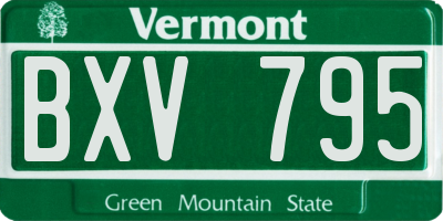 VT license plate BXV795