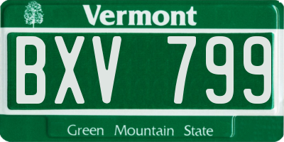 VT license plate BXV799