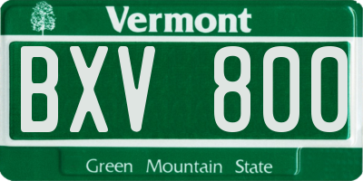 VT license plate BXV800