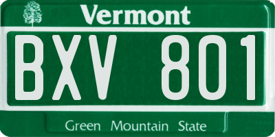 VT license plate BXV801