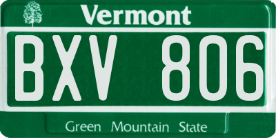VT license plate BXV806