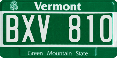 VT license plate BXV810