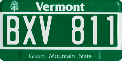 VT license plate BXV811