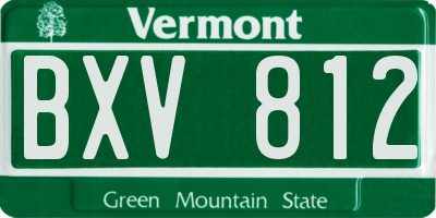 VT license plate BXV812