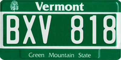 VT license plate BXV818