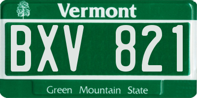 VT license plate BXV821
