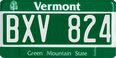VT license plate BXV824