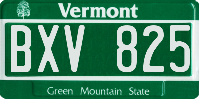 VT license plate BXV825