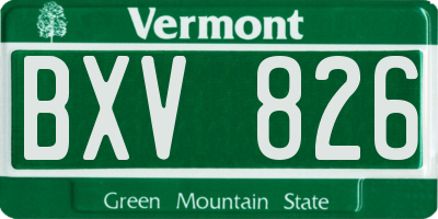 VT license plate BXV826