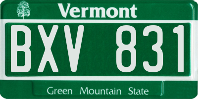 VT license plate BXV831