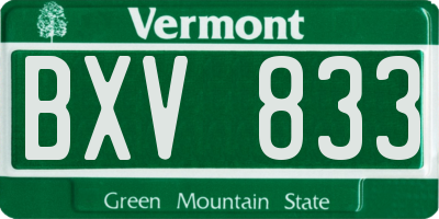 VT license plate BXV833