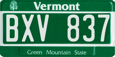 VT license plate BXV837