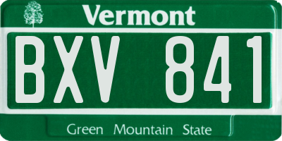 VT license plate BXV841