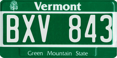 VT license plate BXV843