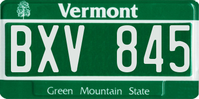 VT license plate BXV845