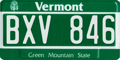 VT license plate BXV846