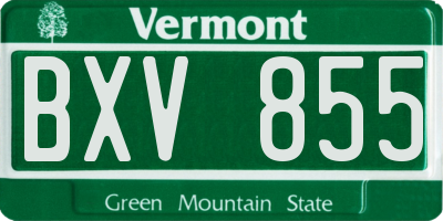 VT license plate BXV855