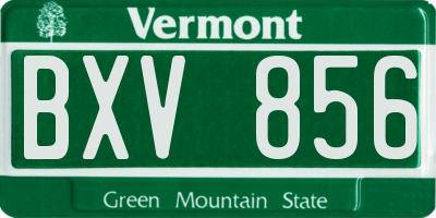 VT license plate BXV856