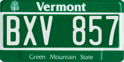 VT license plate BXV857