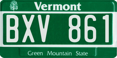 VT license plate BXV861
