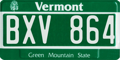 VT license plate BXV864
