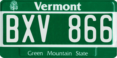 VT license plate BXV866