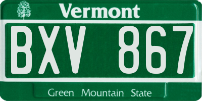 VT license plate BXV867