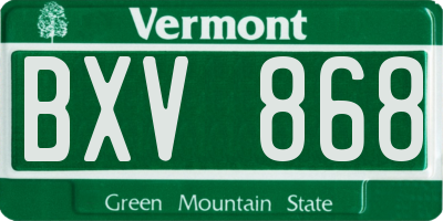 VT license plate BXV868