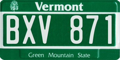 VT license plate BXV871