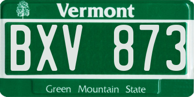 VT license plate BXV873