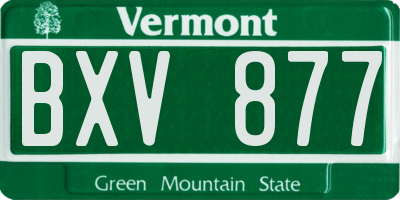 VT license plate BXV877