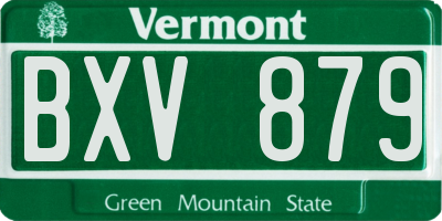 VT license plate BXV879